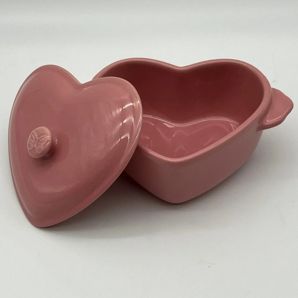 The‎ Pioneer Woman Mini Cocotte Heart Pink Stoneware Casserole Dish with Lid A51